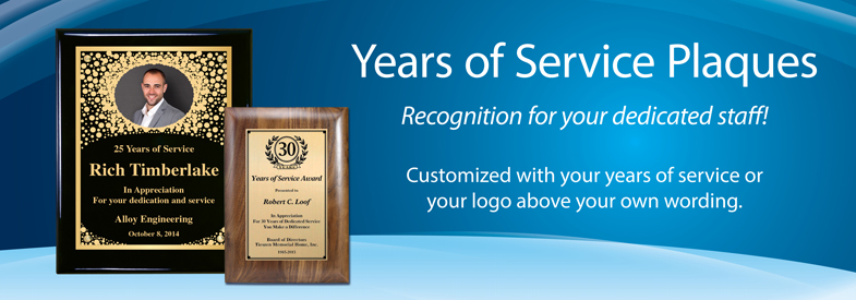 Present Years of Service Plaques - Brown Originals™
