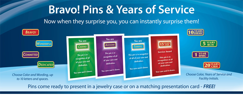 Bravo Pins come ready to present in a jewelry case or on a matching presentation card - FREE!